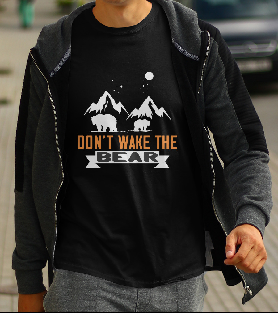 Don't Wake The Bear Under Starry Mountain Sky T-Shirt
