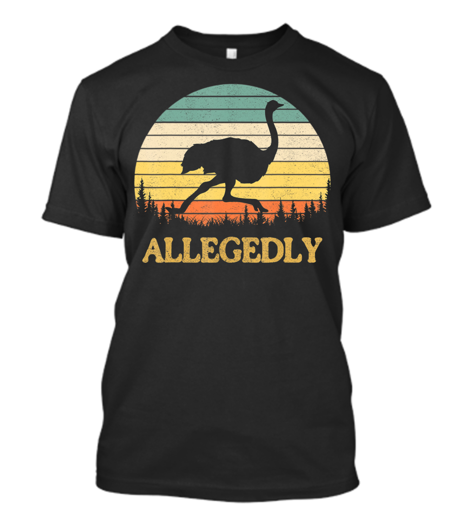 Allegedly Ostrich Flightless Bird Sunset T-Shirt