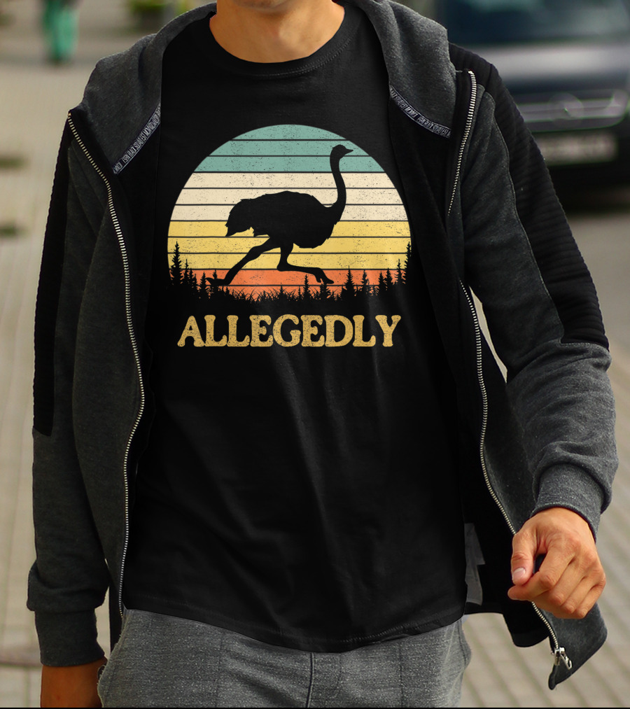 Allegedly Ostrich Flightless Bird Sunset T-Shirt