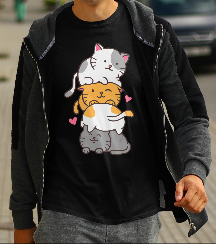 Cat Cats Cute Kitty Pile Kawaii Neko Anime T-Shirt