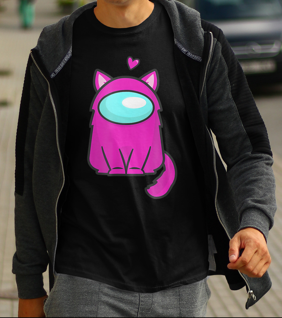 Cute Cat Astronaut Among Us Nerdy Girl Gamer T-Shirt