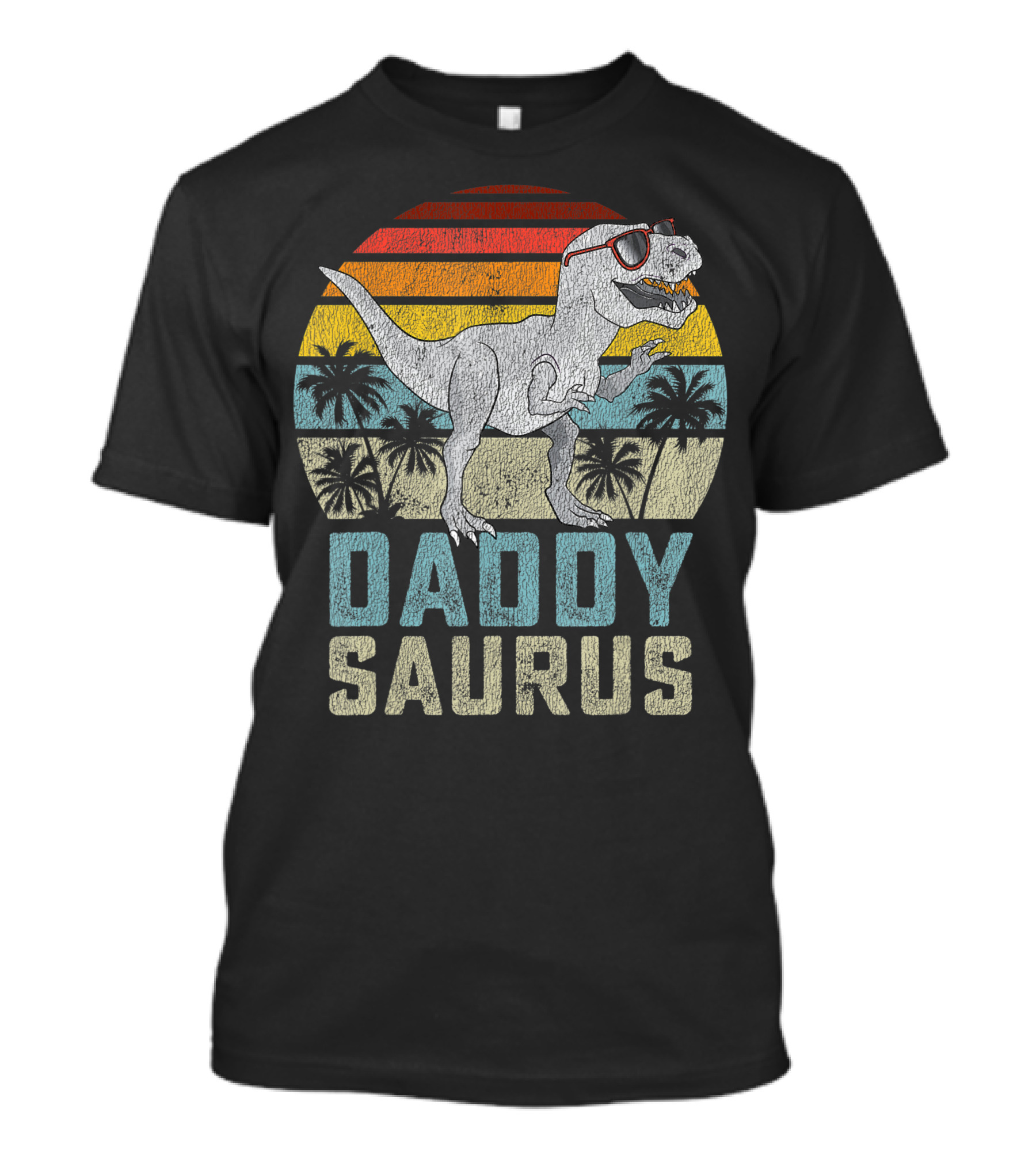 Daddysaurus Rex Dinosaur Daddy Saurus Retro Family Matching T-Shirt