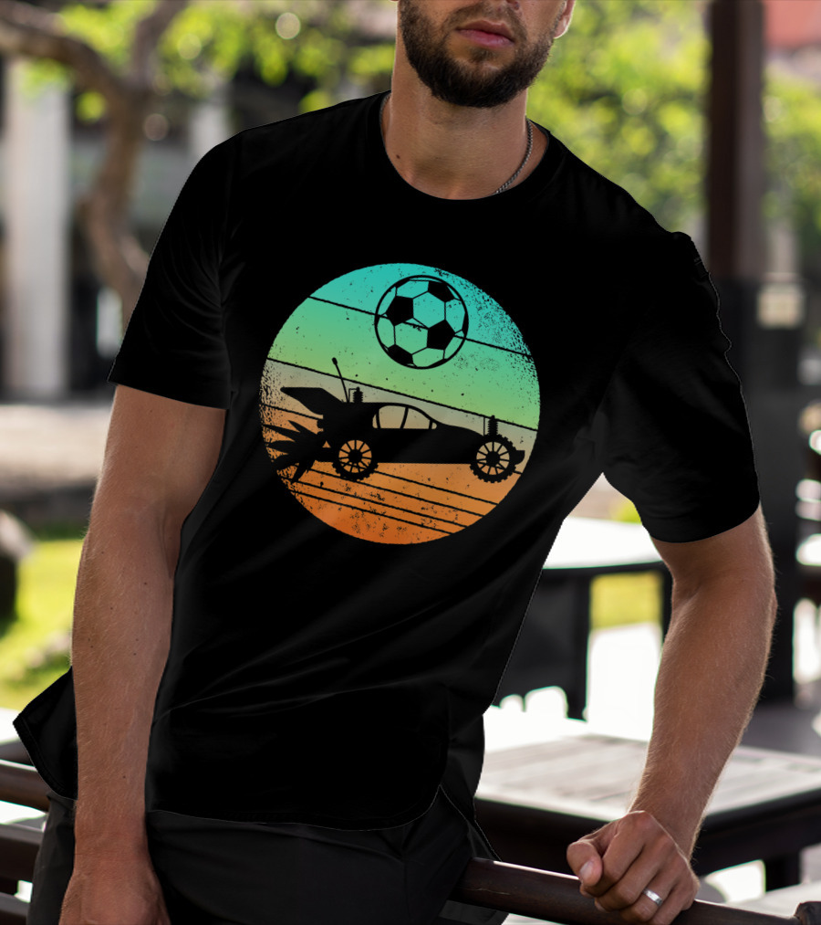 Retro Rocket Soccer Car League Gamer Aesthetic T-Shirt