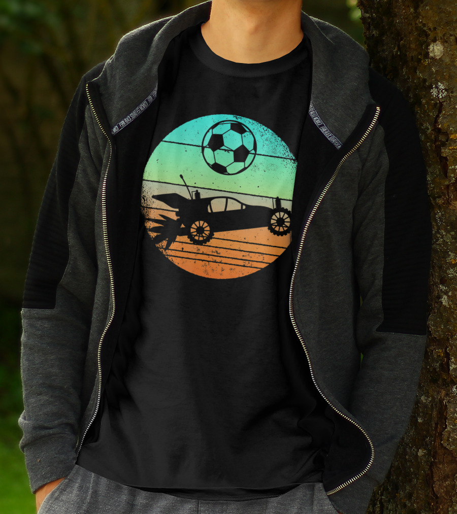 Retro Rocket Soccer Car League Gamer Aesthetic T-Shirt