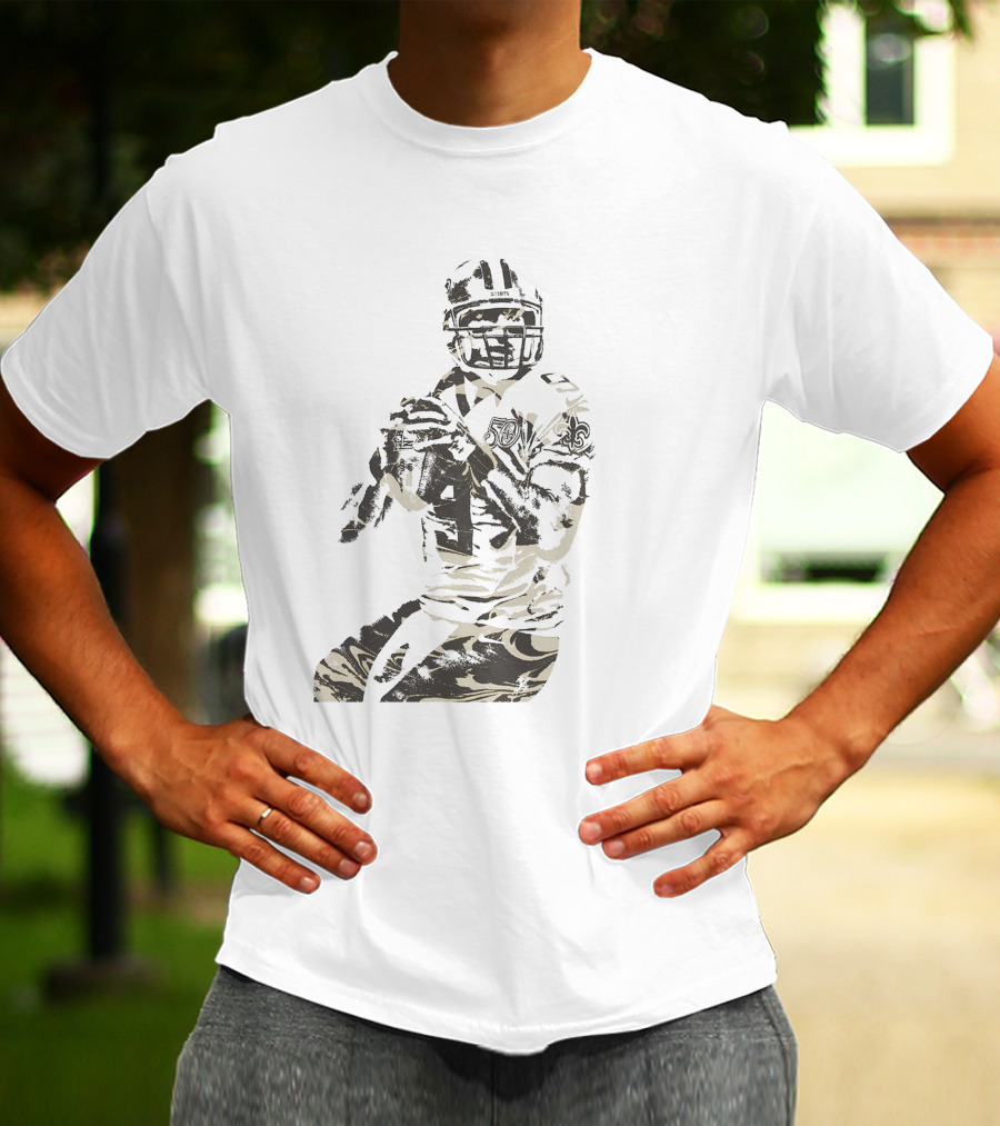 New Orleans Saints Quarterback Fleur-de-lis Football Player T-Shirt