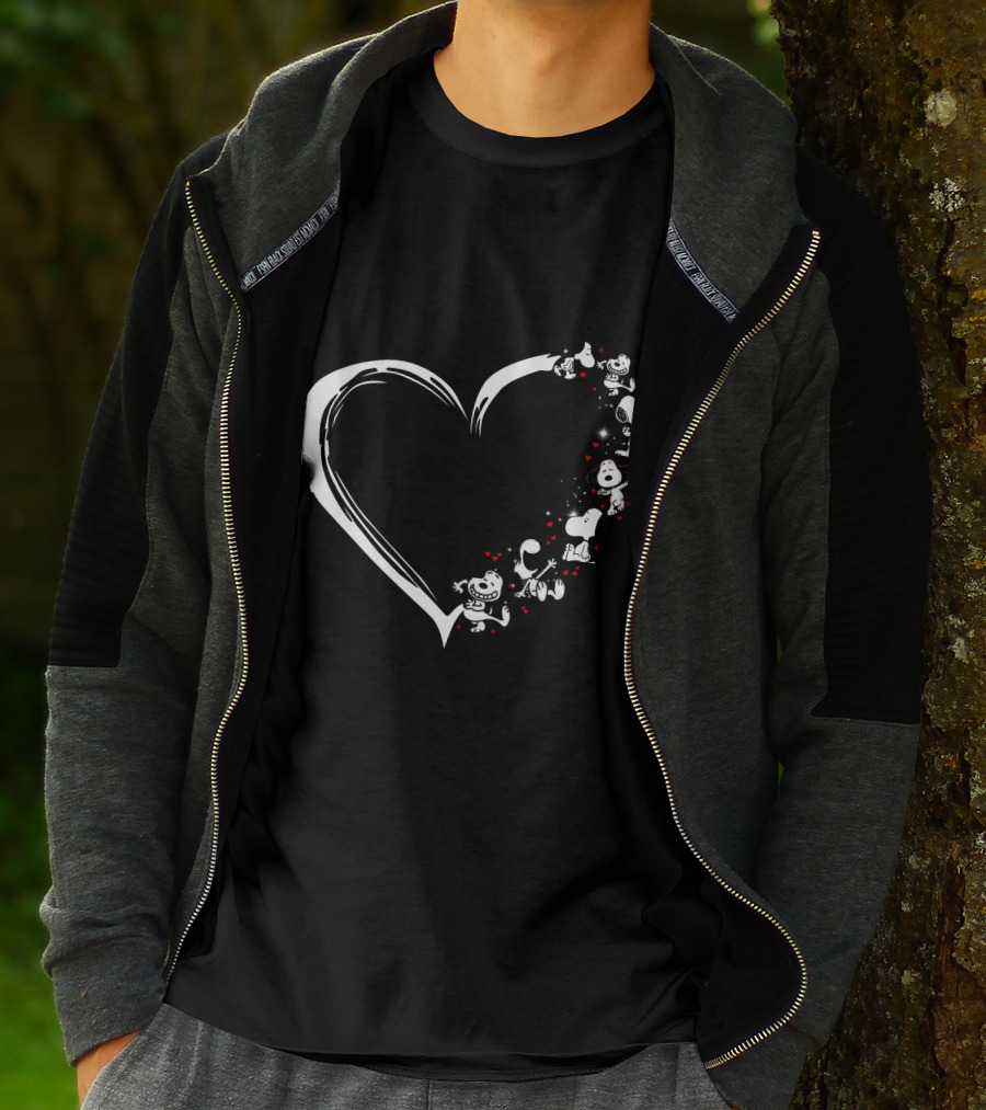 Heartsnop Peanuts Snoopy Heart Shape Love T-Shirt