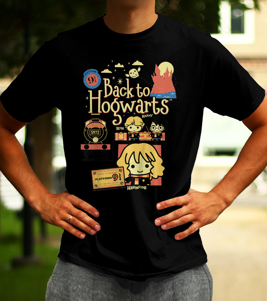 Back To Hogwarts Platform 9¾ Ron Harry Hermione 5972 London To Hogwarts Express T-Shirt