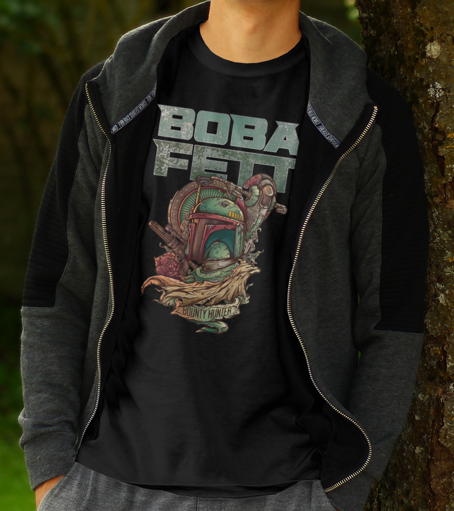 Boba Fett Bounty Hunter Vintage Helmet Artwork T-Shirt