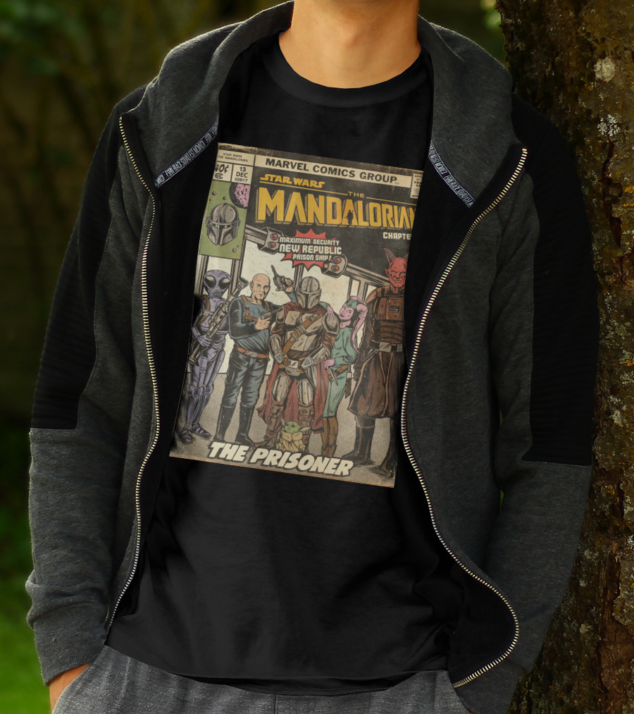 Star Wars The Mandalorian Chapter 6 Marvel Comics Group The Prisoner Maximum-Security New Republic Prison Ship T-Shirt