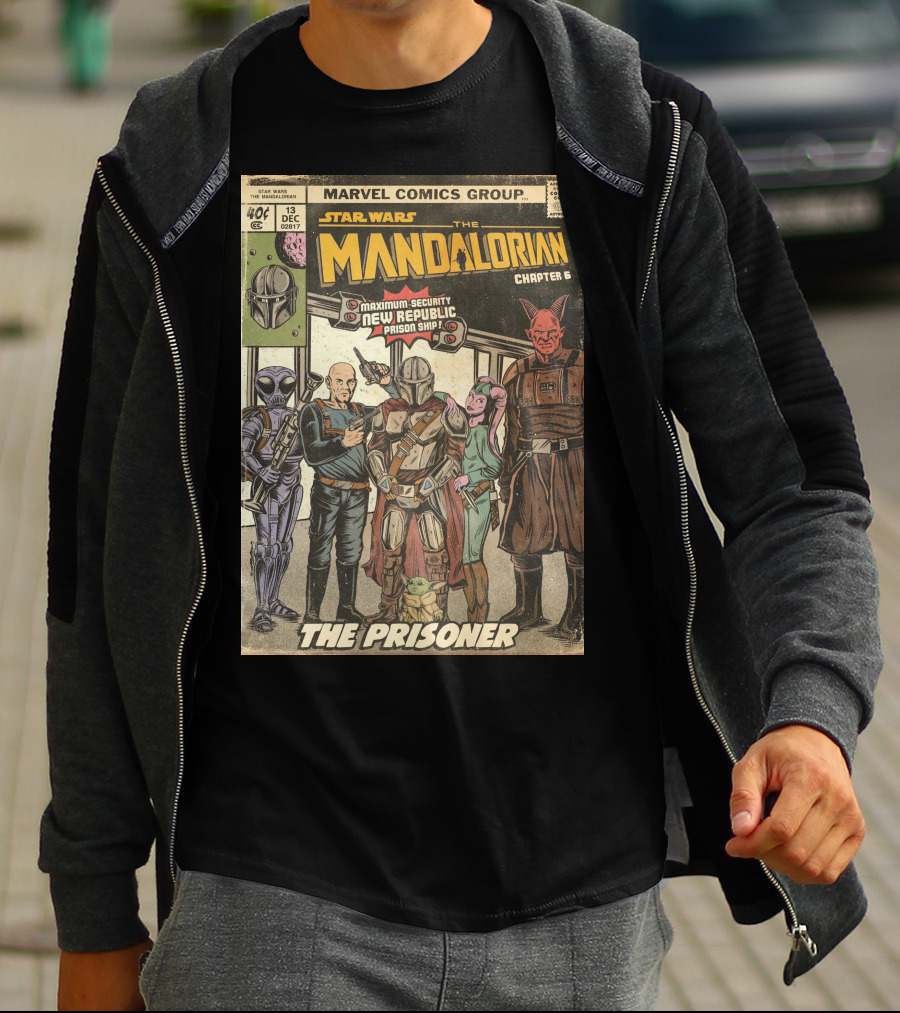 Star Wars The Mandalorian Chapter 6 Marvel Comics Group The Prisoner Maximum-Security New Republic Prison Ship T-Shirt