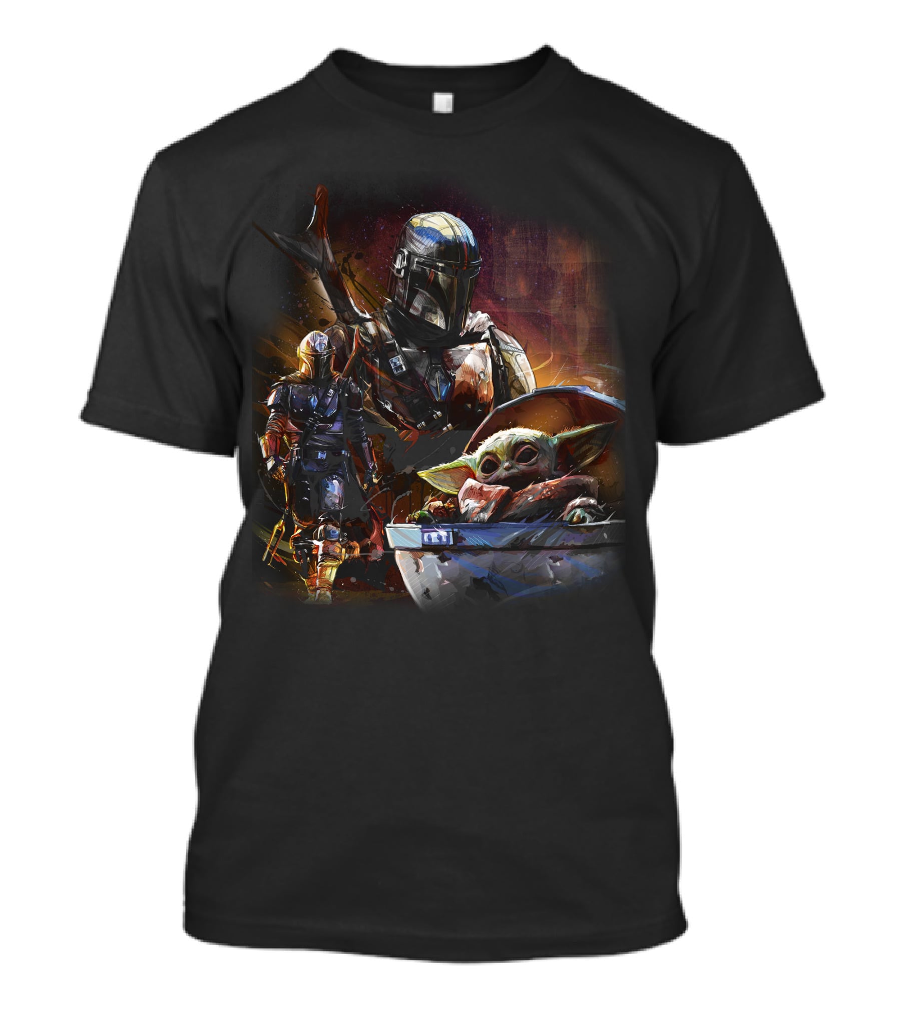 Only Today Mandalorian And Grogu Star Wars Art T-Shirt