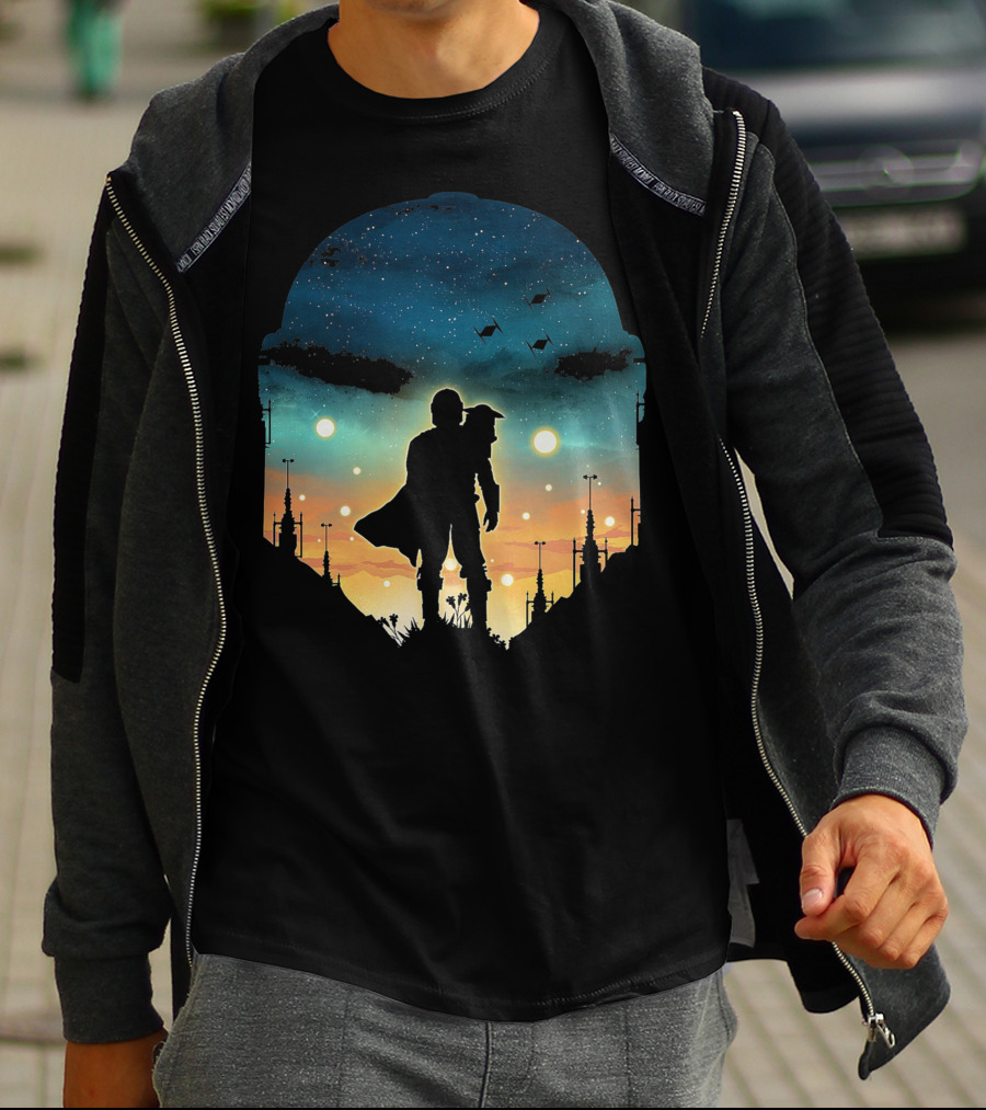 Only Today Lone Mandalorian Starry Sunset Adventure T-Shirt