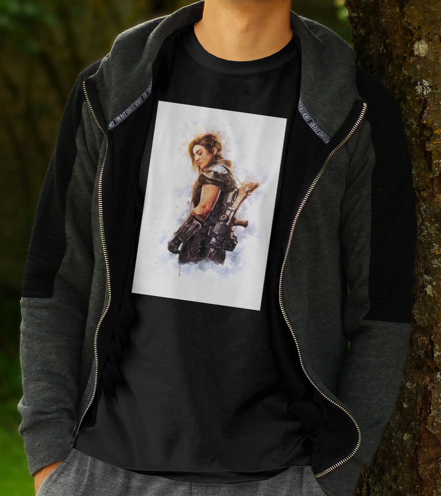 Only Today Watercolor Warrior Woman With Sword T-Shirt