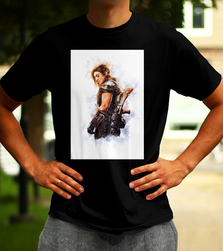 Only Today Watercolor Warrior Woman With Sword T-Shirt