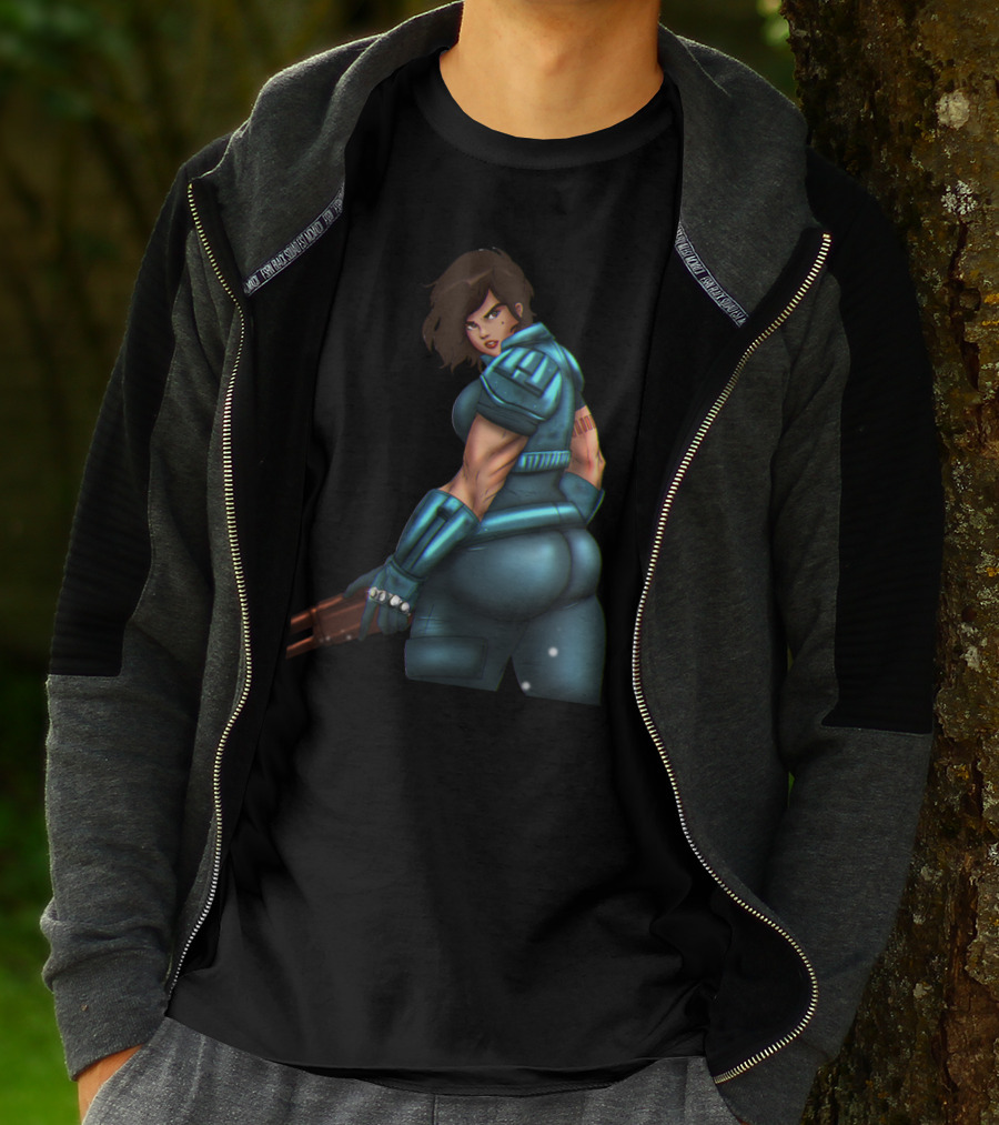 Only Today Retro Futuristic Warrior In Blue Armor T-Shirt