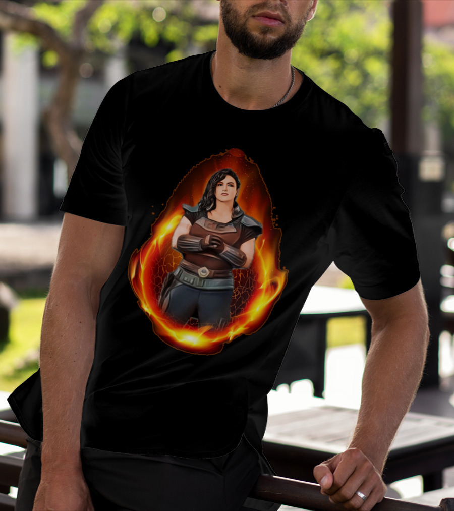 Only Today Warrior Woman Surrounded By Fiery Flames T-Shirt