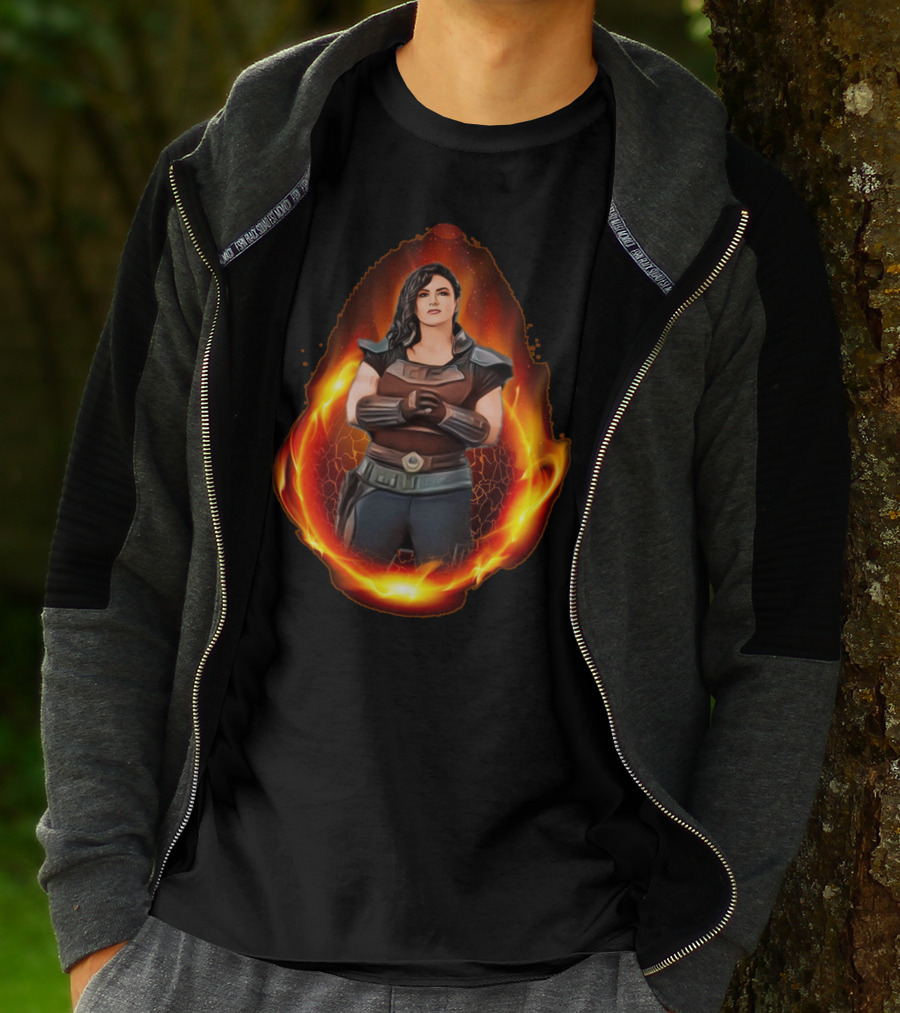 Only Today Warrior Woman Surrounded By Fiery Flames T-Shirt