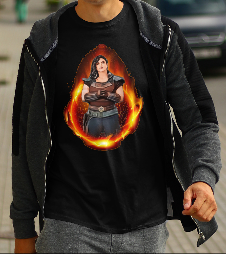 Only Today Warrior Woman Surrounded By Fiery Flames T-Shirt