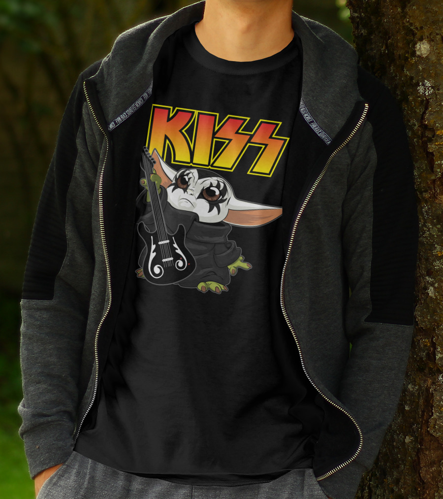 Kiss Only Today Grogu With Guitar T-Shirt