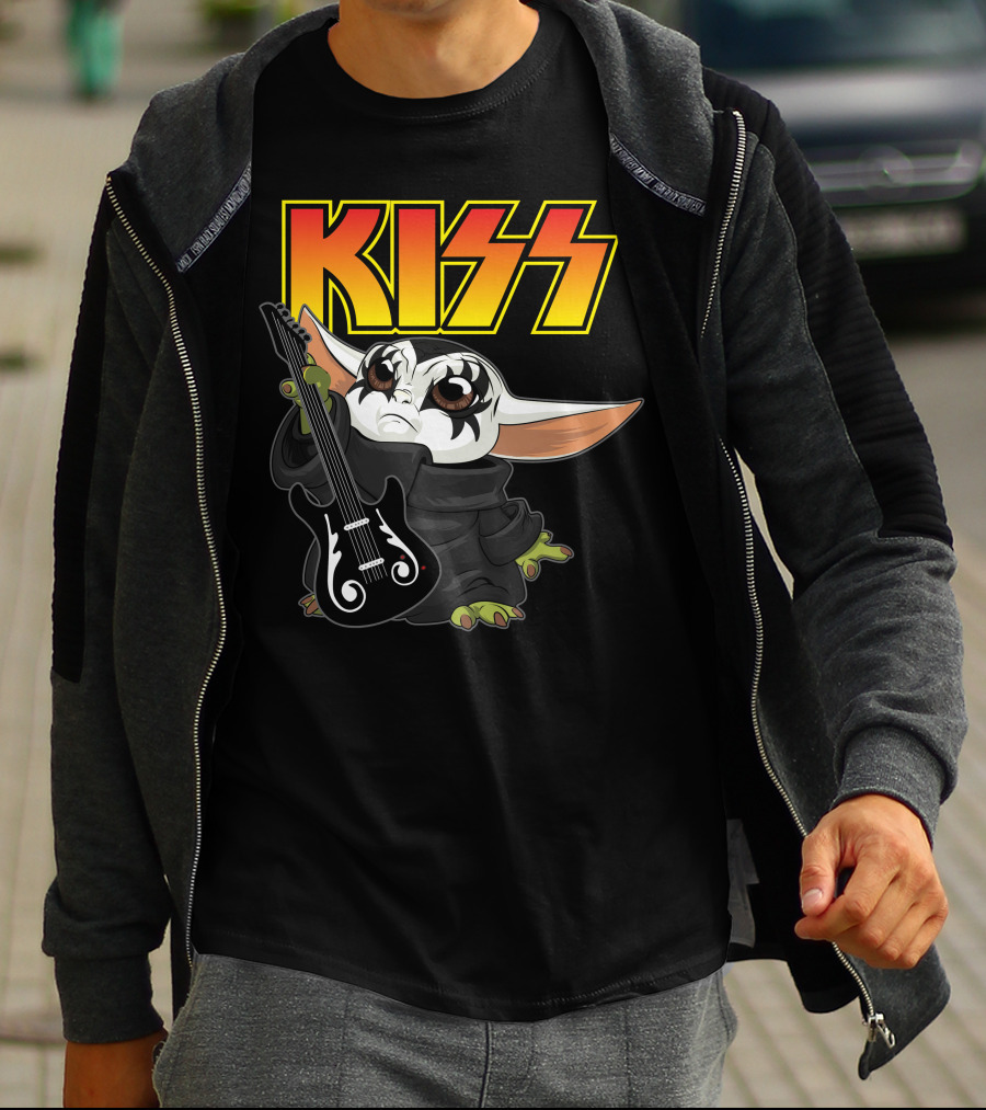 Kiss Only Today Grogu With Guitar T-Shirt