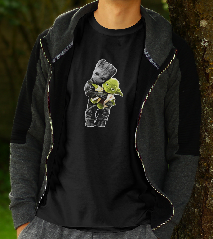 Only Today Baby Groot Hugging Yoda T-Shirt