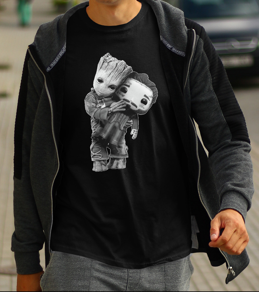 Only Today Baby Tree Character Holding Masked Figure T-Shirt