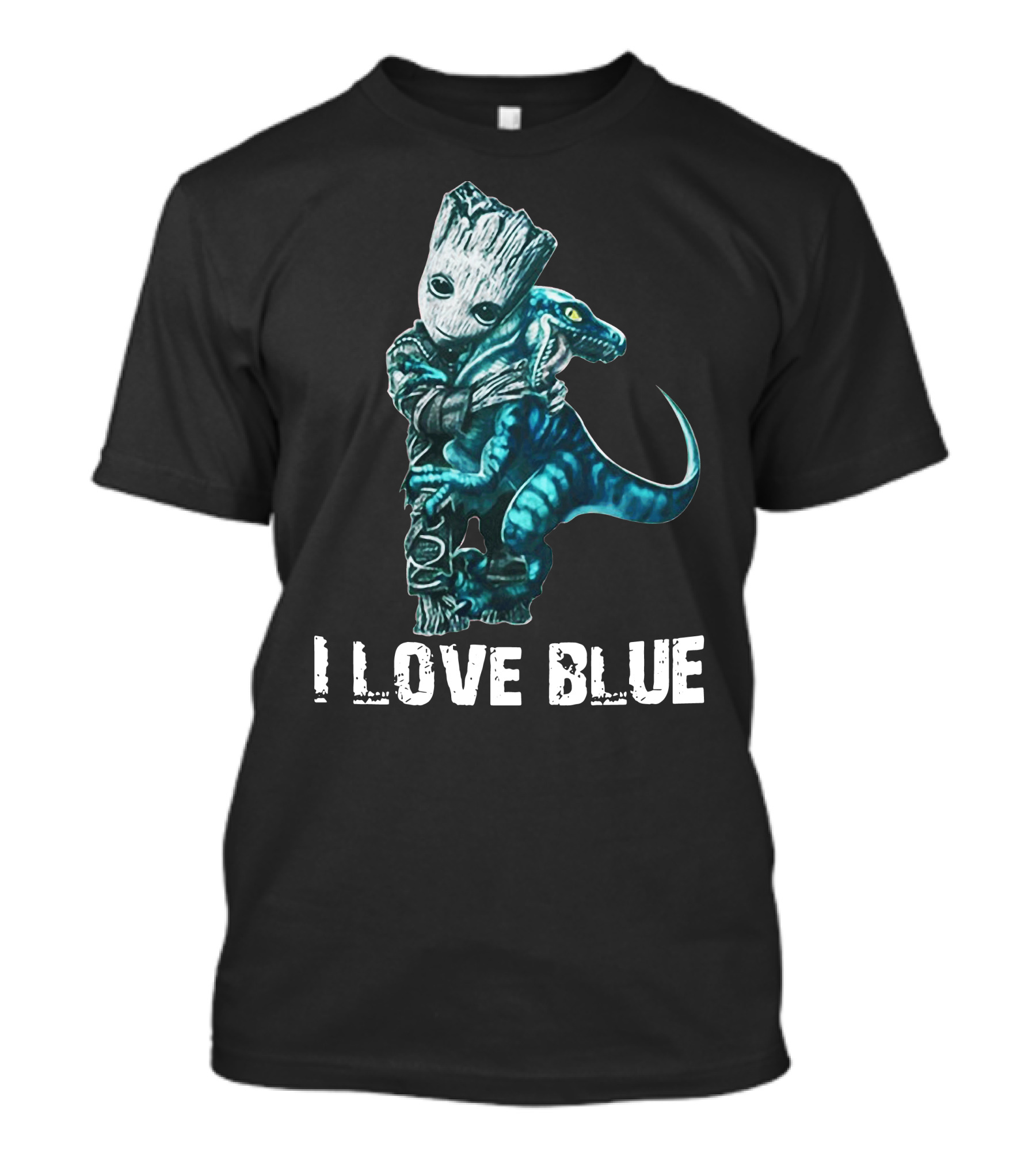 I Love Blue Groot And Blue The Velociraptor Hug T-Shirt