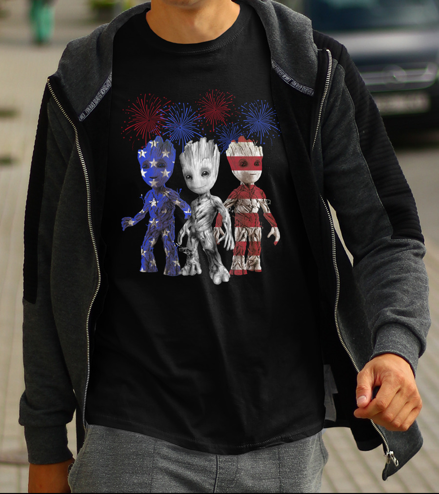 Patriotic Fireworks Groot Trio Only Today T-Shirt