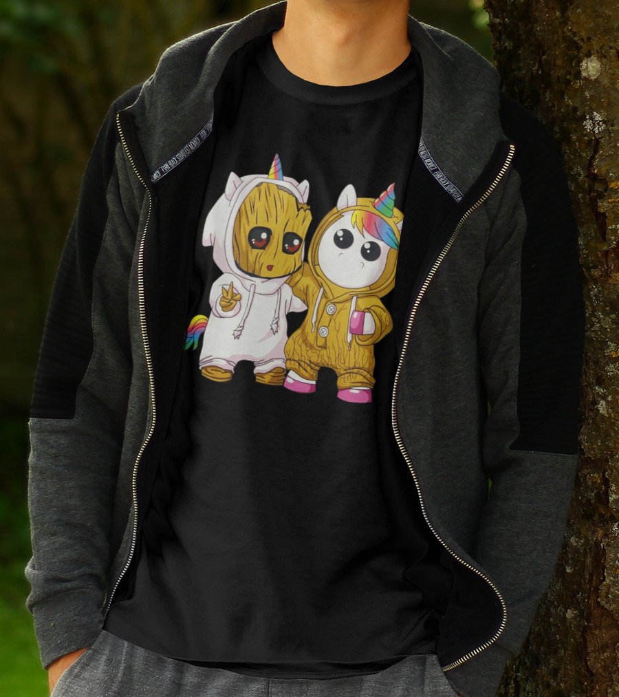 Only Today Cute Unicorn And Wood Creature Friendship T-Shirt