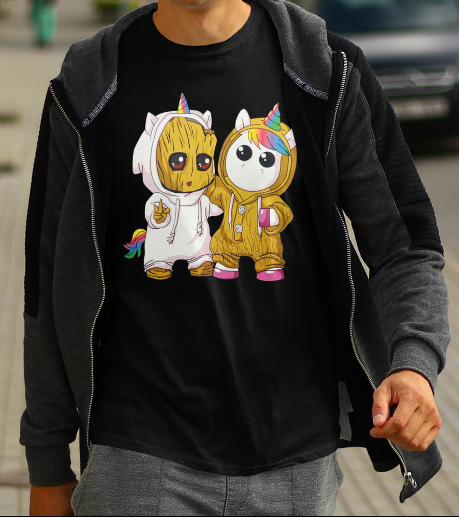 Only Today Cute Unicorn And Wood Creature Friendship T-Shirt