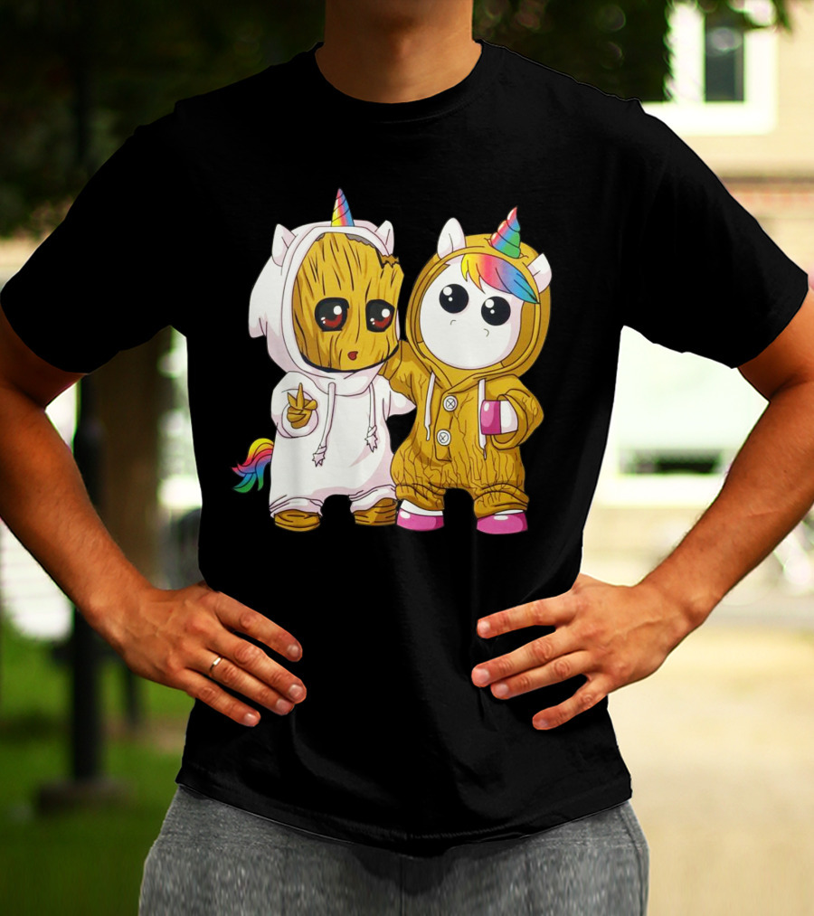 Only Today Cute Unicorn And Wood Creature Friendship T-Shirt