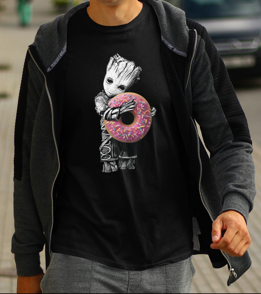 Only Today Groot Hugging Donut T-Shirt