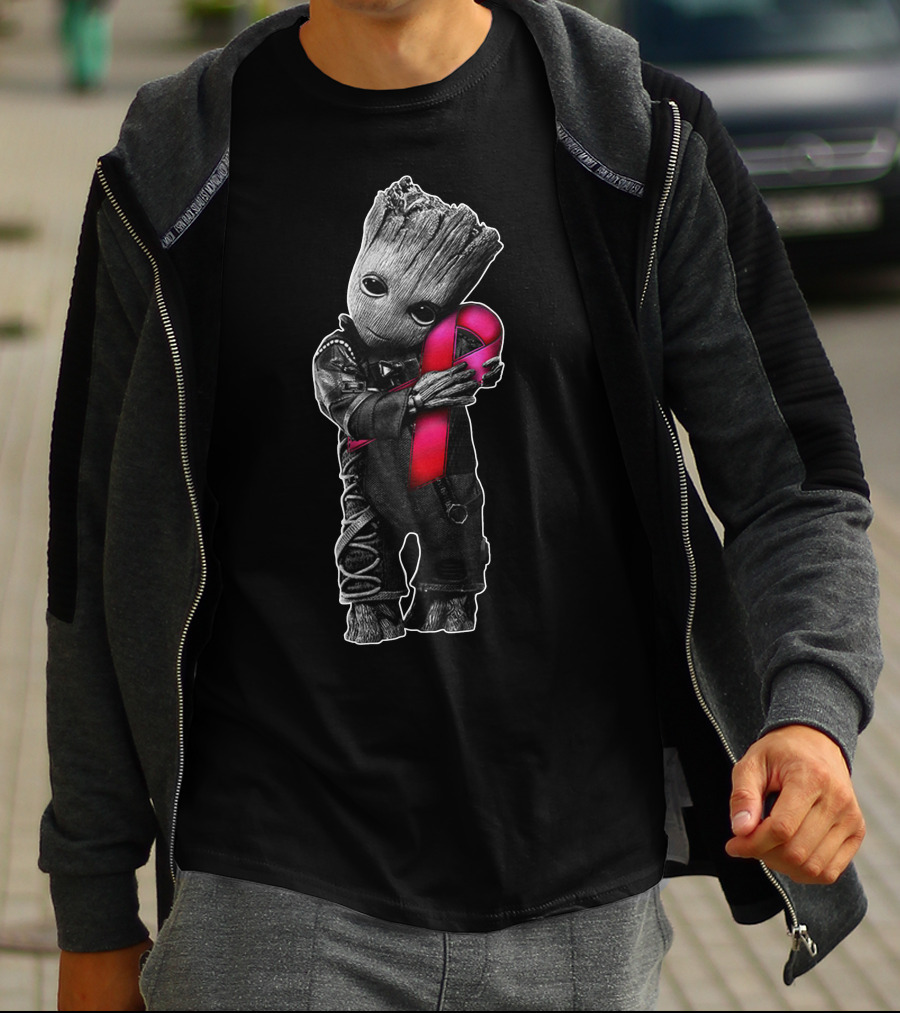 Groot Pink Ribbon Awareness T-Shirt