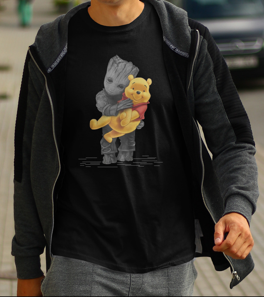 Groot Hugging Winnie The Pooh T-Shirt