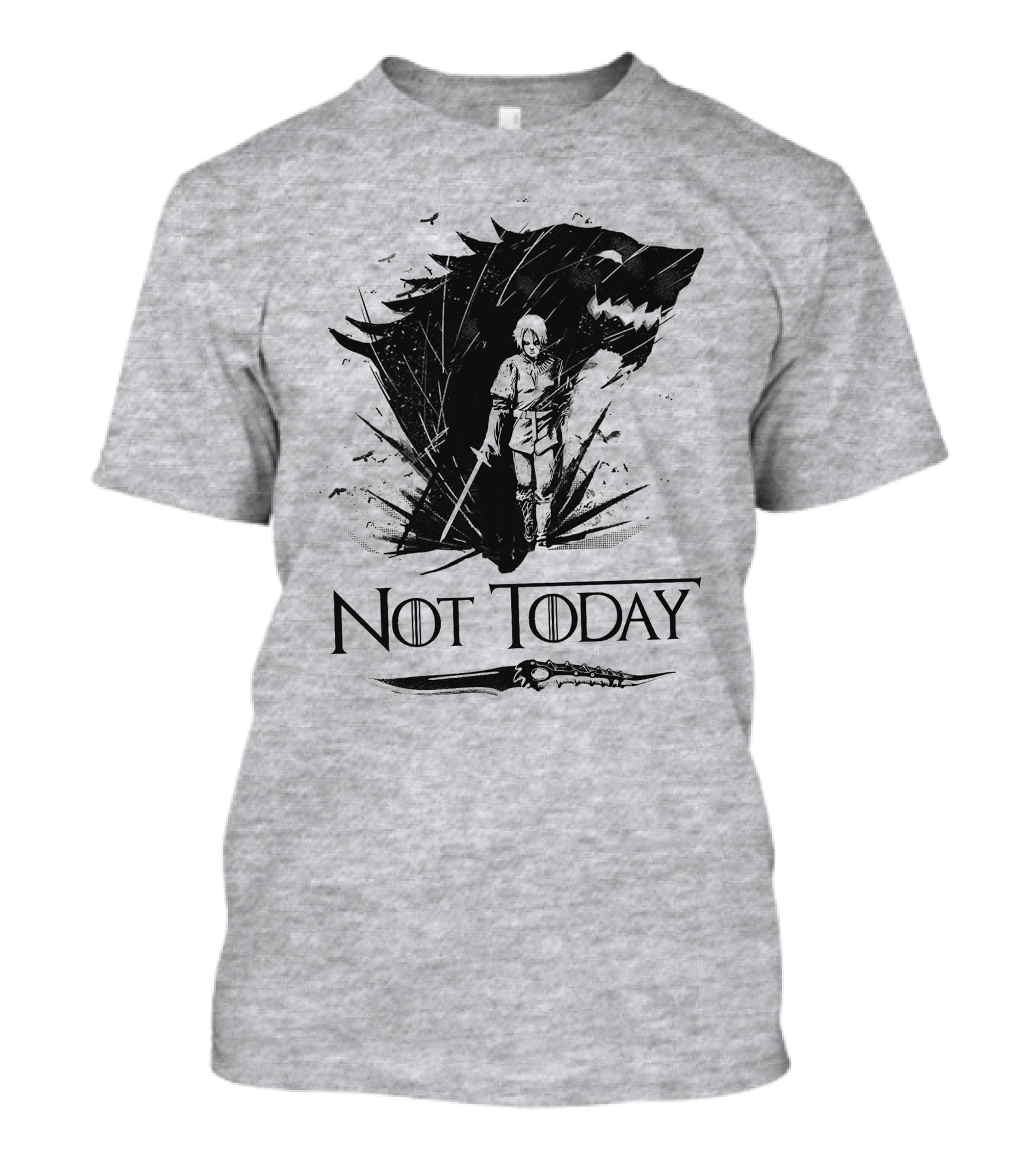Not Today Wolf Sword Warrior Art ZN4 T-Shirt