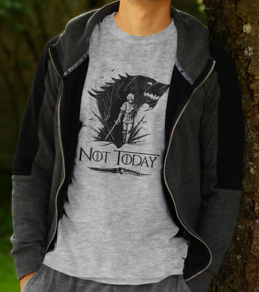 Not Today Wolf Sword Warrior Art ZN4 T-Shirt