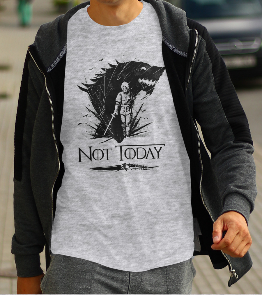 Not Today Wolf Sword Warrior Art ZN4 T-Shirt