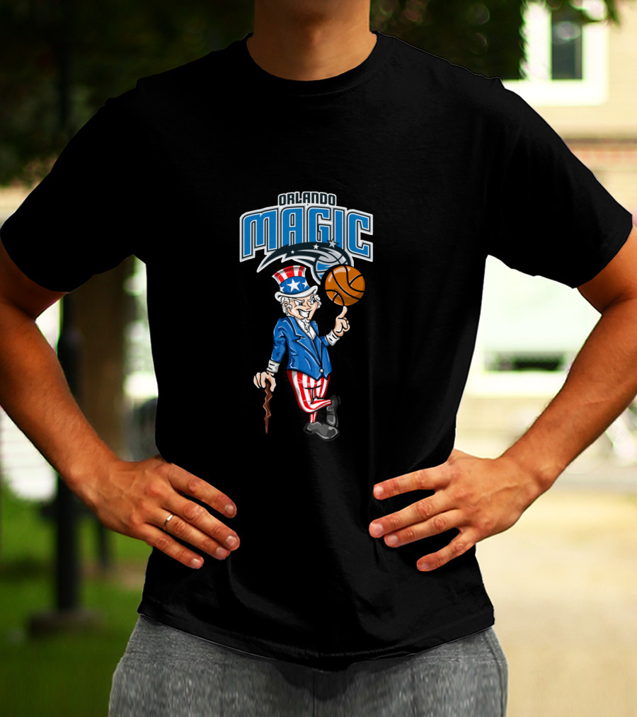 Orlando Magic Uncle Sam 4Th July Basketball Spinning T-Shirt