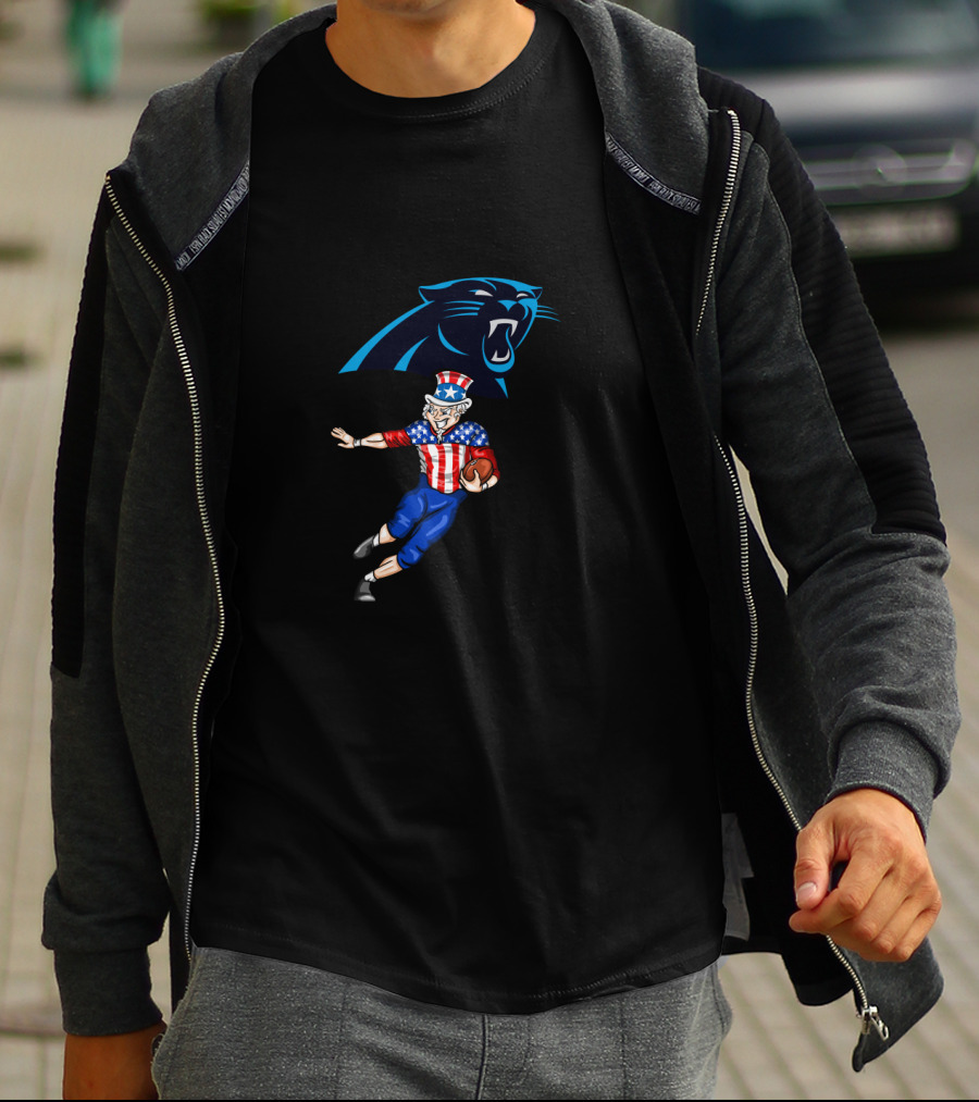 Carolina Panthers Uncle Sam Football 4Th July Nfl Fan Gear T-Shirt