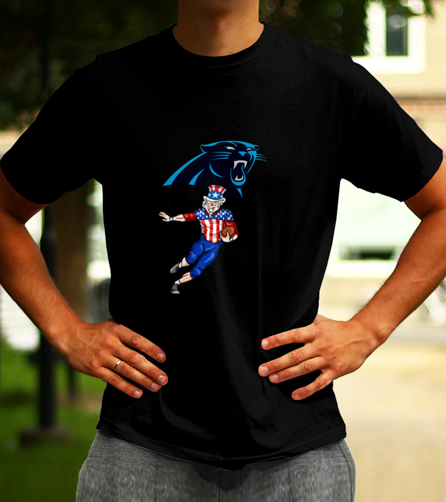 Carolina Panthers Uncle Sam Football 4Th July Nfl Fan Gear T-Shirt