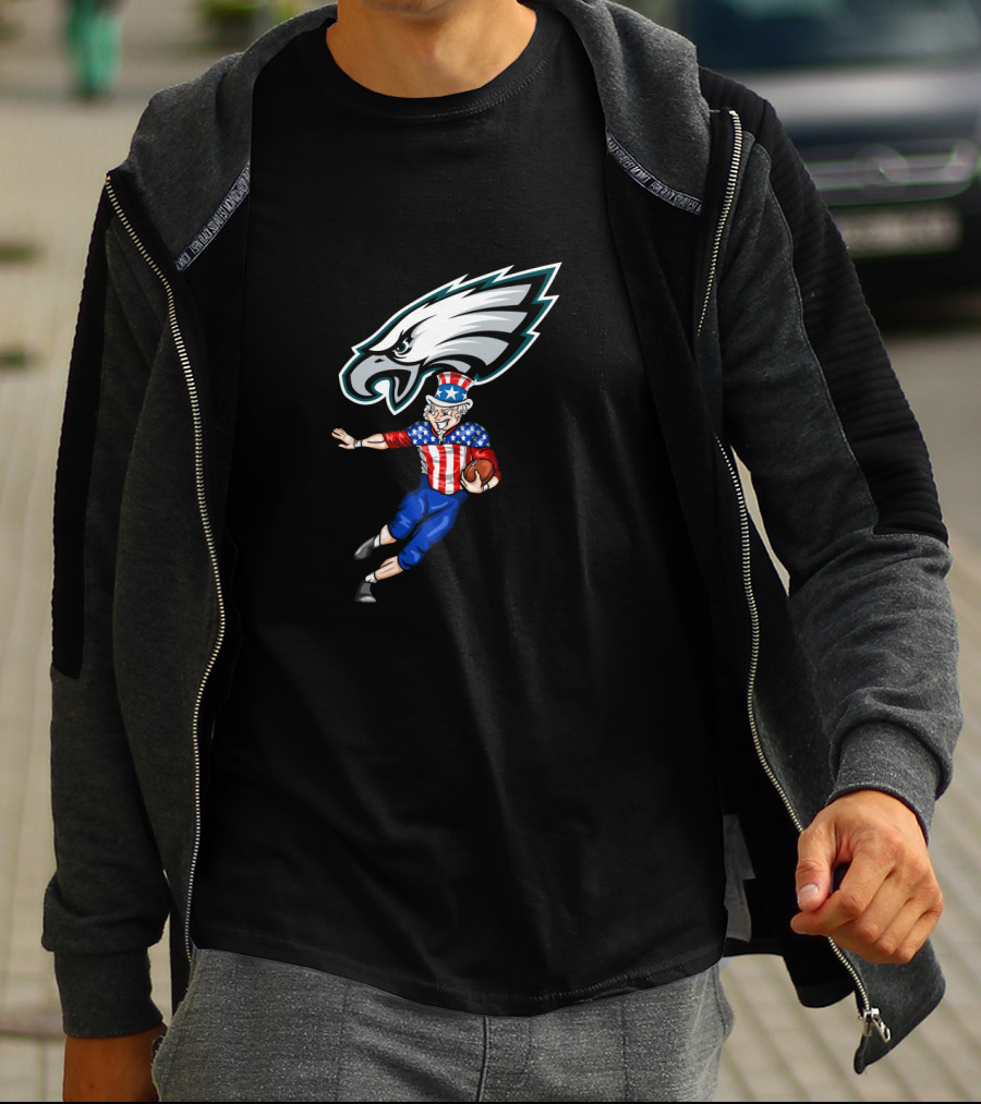Philadelphia Eagles Uncle Sam Stars And Stripes Football 4Th July T-Shirt