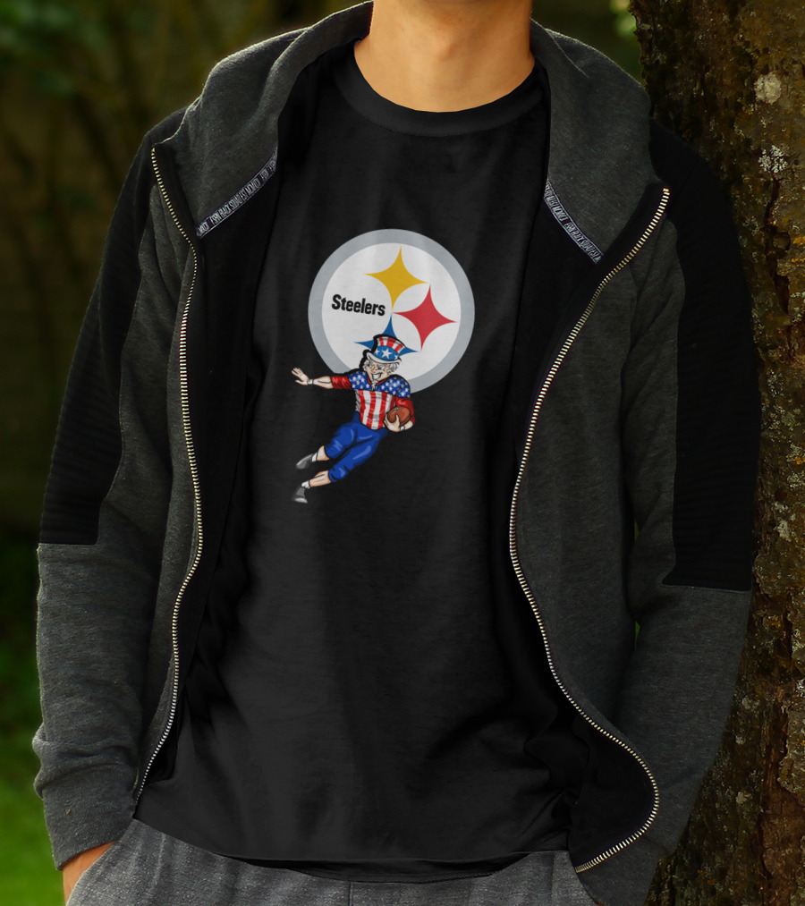 Pittsburgh Steelers Uncle Sam 4Th July Football Stars And Stripes T-Shirt