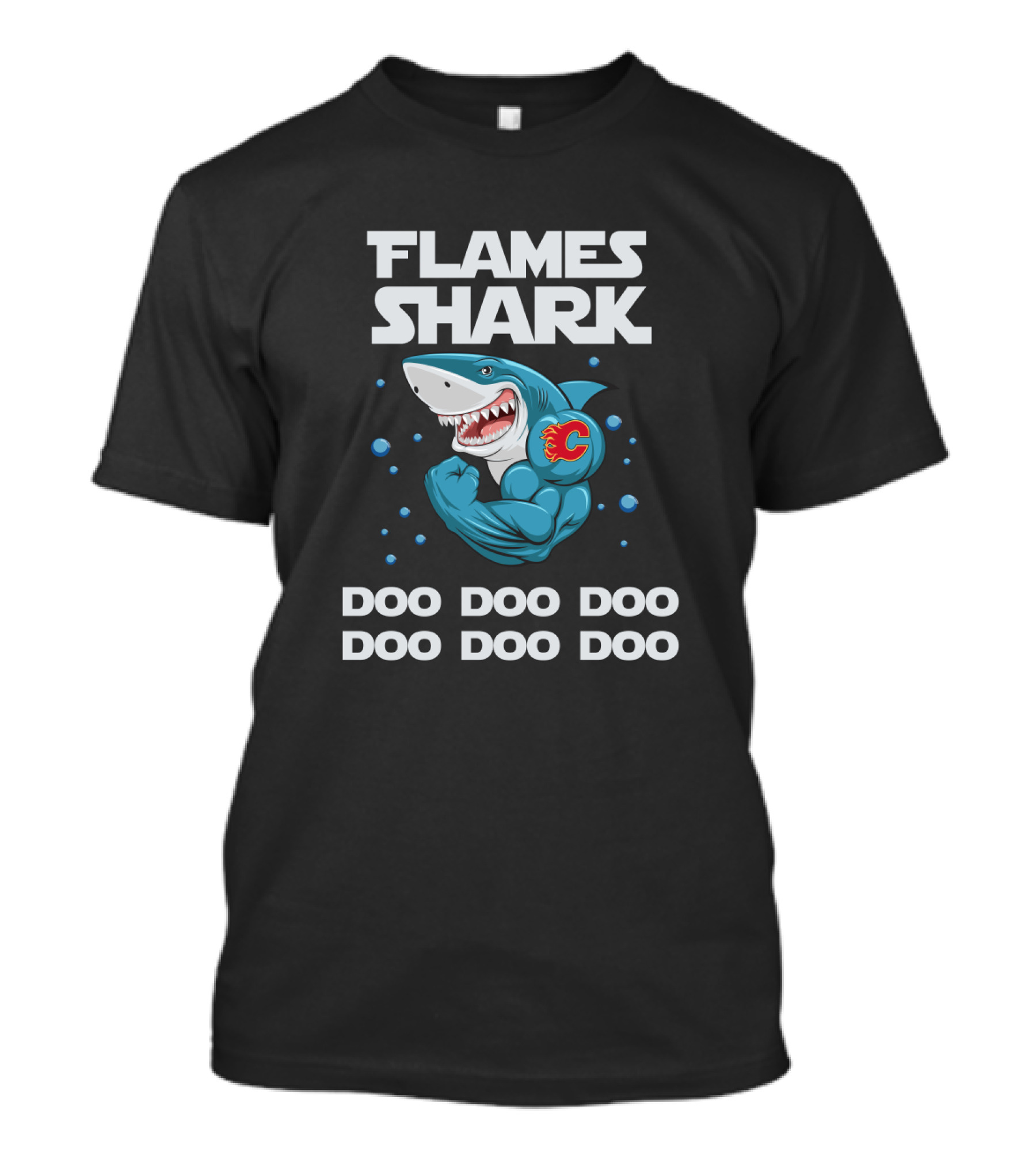 Flames Shark Doo Doo Doo Calgary Flames Themed Song T-Shirt
