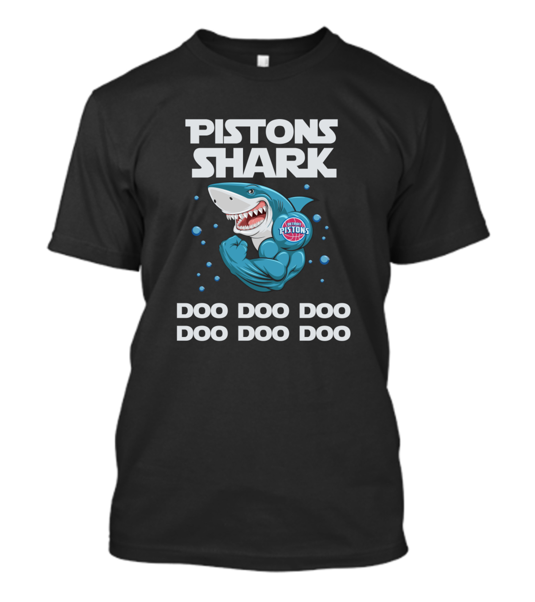 Pistons Shark Detroit Pistons Doo Doo Doo Doo Basketball Fun T-Shirt