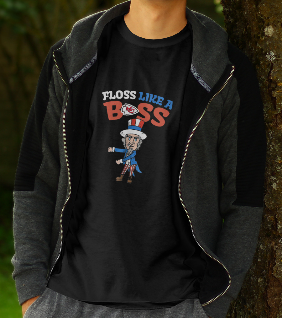 Floss Like A Boss Kansas City Chiefs Dancing Uncle Sam 4Th July T-Shirt