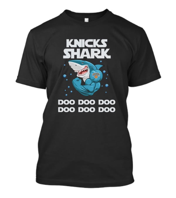 Knicks Shark Doo Doo Doo Doo NYC Basketball Motif T-Shirt