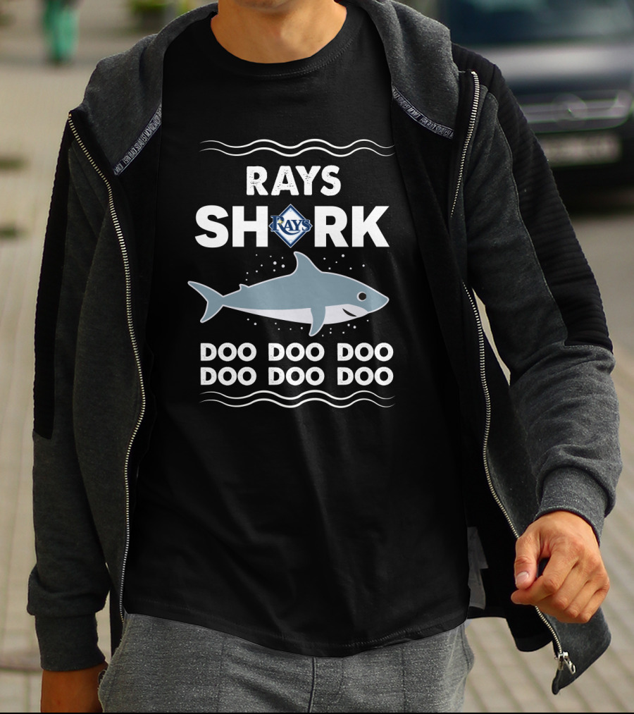 Rays Shark Tampa Bay Rays Logo Doo Doo Doo Doo Baseball T-Shirt