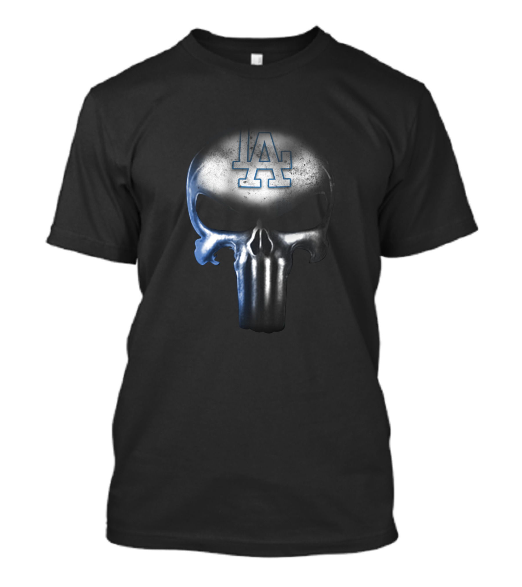Los Angeles Dodgers Fans Iconic Punisher Skull Emblem T-Shirt