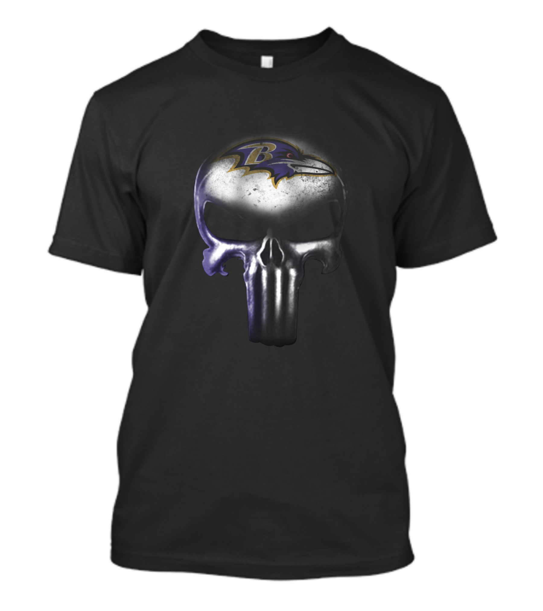 Baltimore Ravens Punisher Skull Mashup For Die-Hard Fans T-Shirt