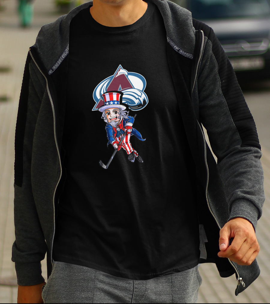 Uncle Sam Hockey Colorado Avalanche 4Th July Logo Patriotic Theme T-Shirt